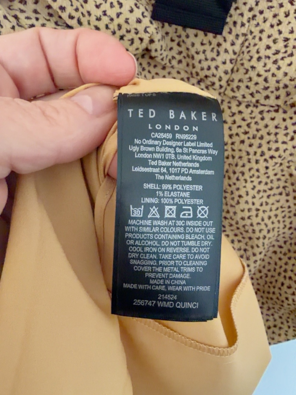 NWT Ted Baker QUINCI Animal Print Ruched Mini Dress Size 1 - Picture 7 of 8